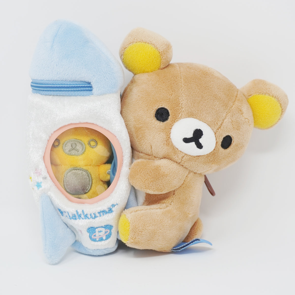 No Tags) 2014 Rilakkuma Rocket & Alien Zipper Plush Set