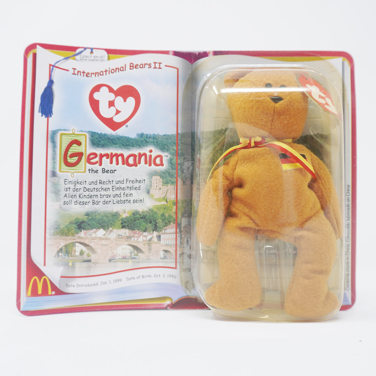 2000 Germania the Bear McDonald's Teenie Beanie Plush Sealed Box