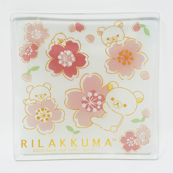 Sakura Rilakkuma Mini Glass Prize Plate - 20 Years of Nostalgic Dreams Rilakkuma Ichiban Kuji - San-X