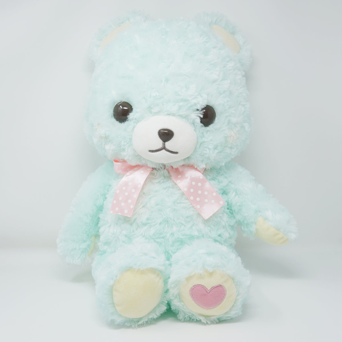 J’s bear☆Jun Watanabe☆作家様☆テディベア☆mint Tag Detached) “Mint” Large Blue Teddy Bear Plush - Fortune Bears