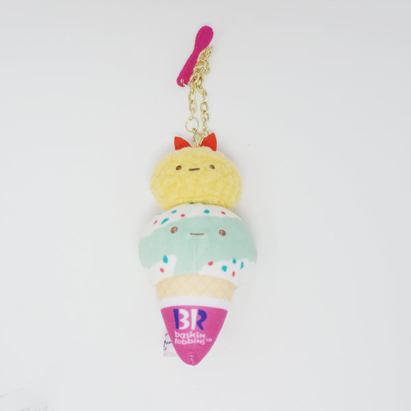(No Tags) 2023 Ebi Fry no Shippo & Tapioca Ice Cream Cone Plush Keychain - Baskin Robbins 31 x Sumikkogurashi