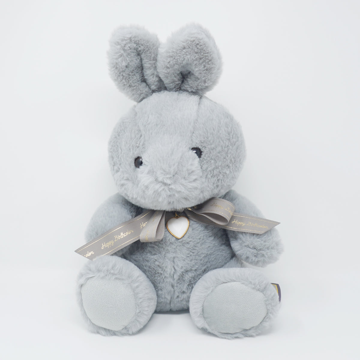 Gray Bunny Rabbit Plush June Pearl 28 cm - Happy Birth Color Heart