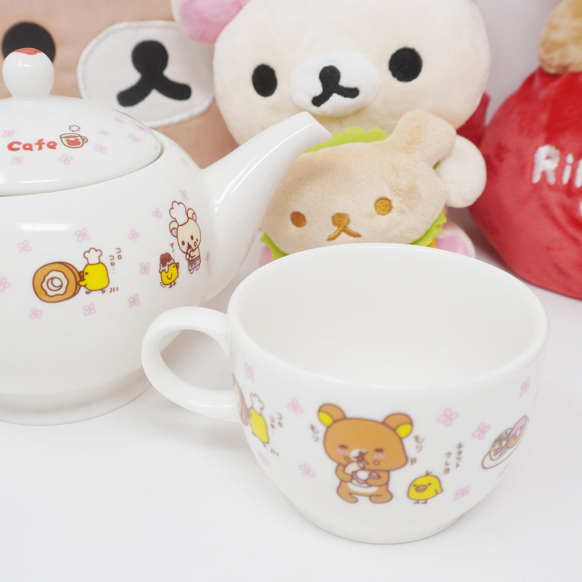 2007 Rilakkuma Cafe Plush, Tea Cozy & Tea Set - Rilakkuma Cafe