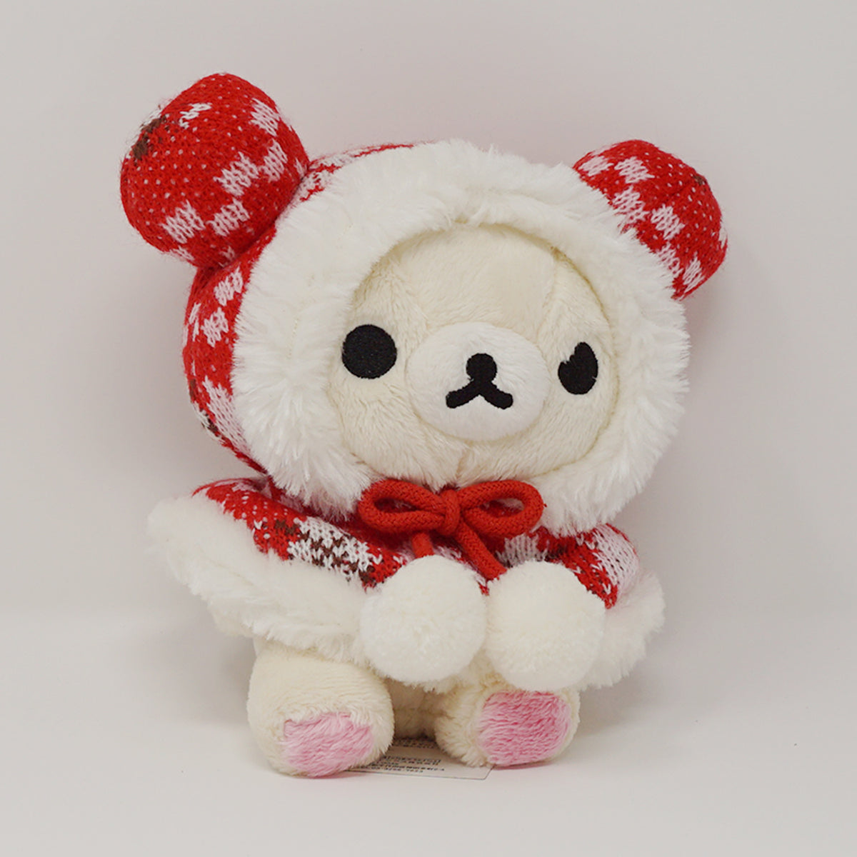 2014 Red Korilakkuma Knit Cape Plush - Winter Rilakkuma - San-X