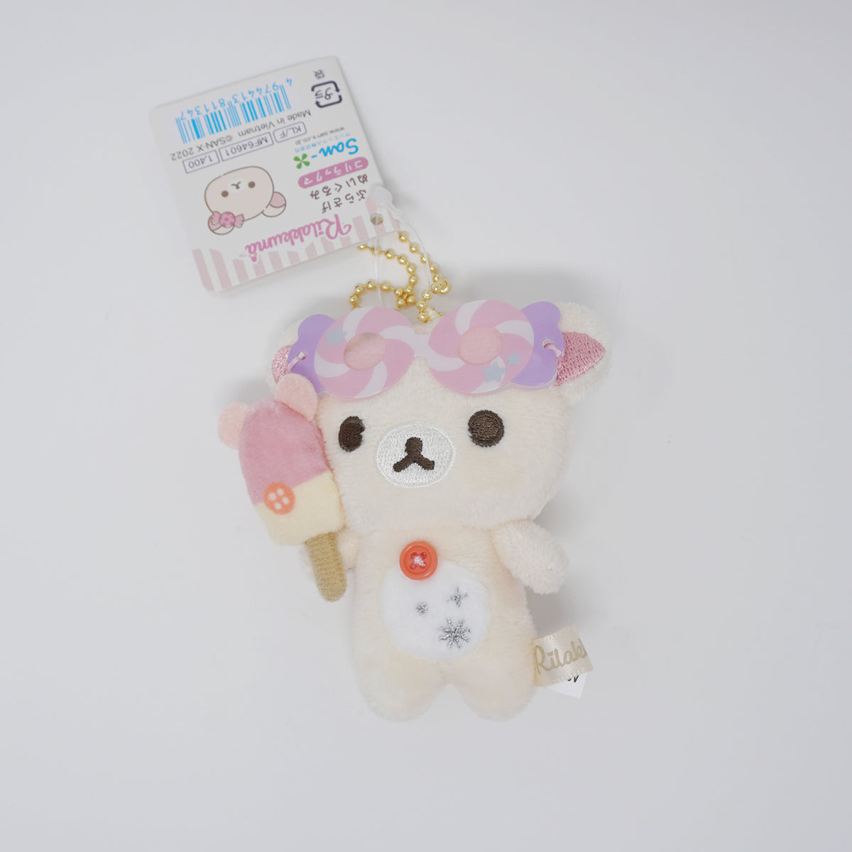 2022 Korilakkuma Popsicle Plush Bear Keychain - Sweets Amusement