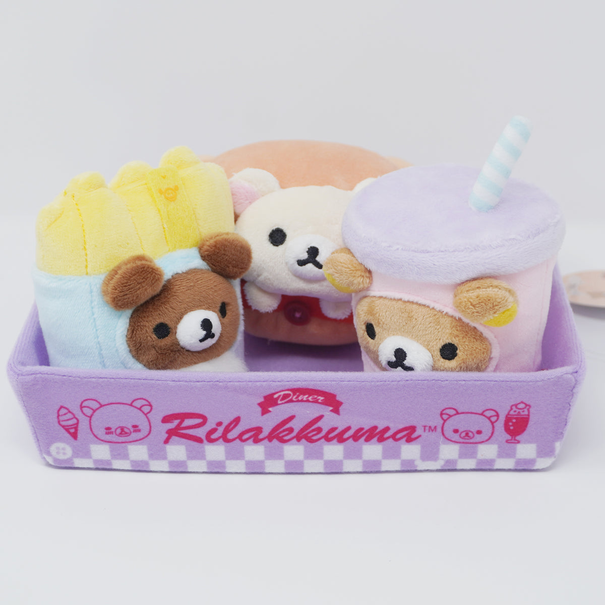 2022 Hamburger, Fries & Drink Set Plush Korilakkuma, Rilakkuma