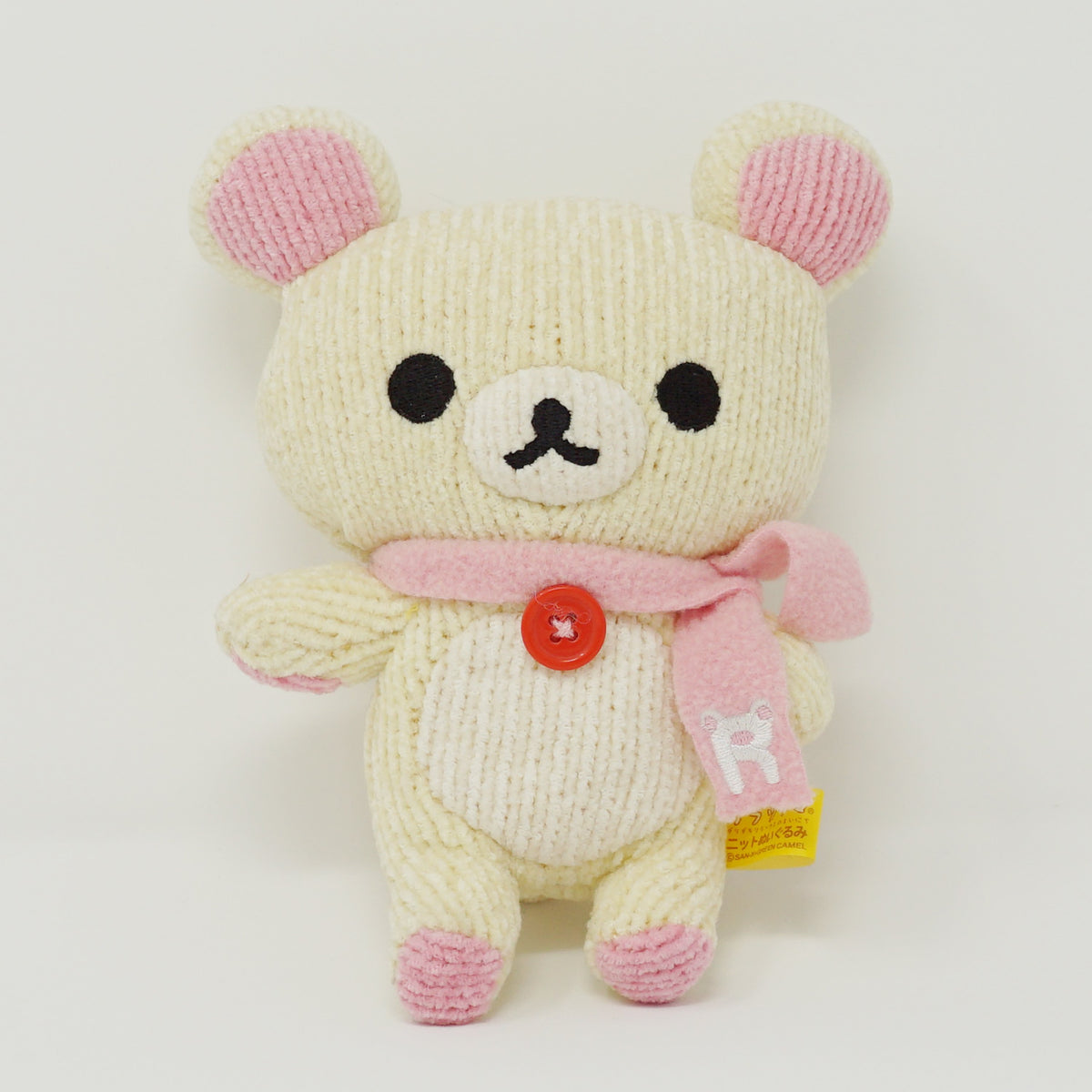 2006 Knit Korilakkuma with Pink Scarf Plush - Winter Rilakkuma