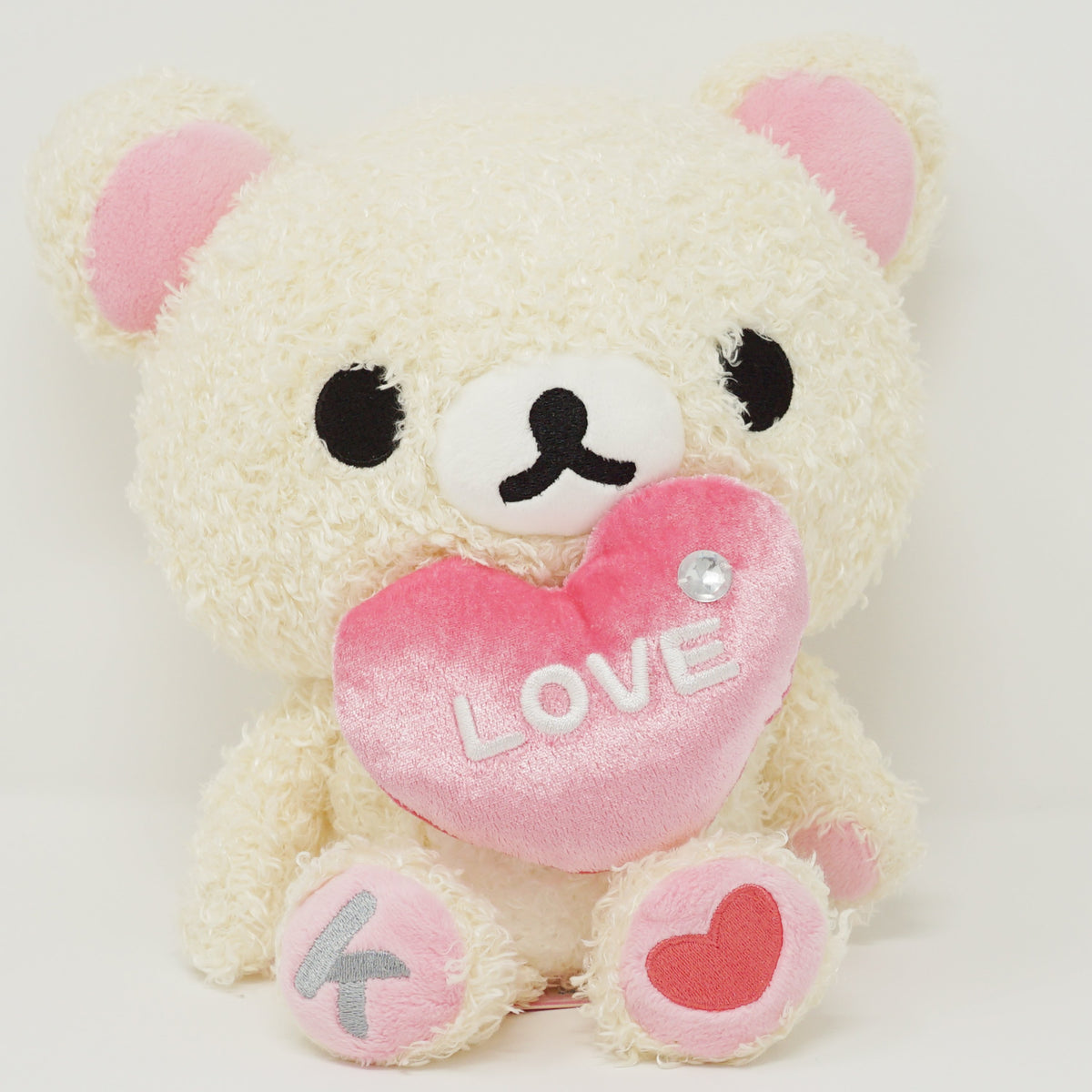 2007 Fuzzy Korilakkuma with Heart Plush Large Happy Rilakkuma Plush