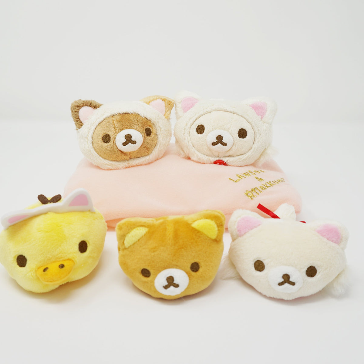 Rilakkuma, Korilakkuma and Kiiroitori Cat Mochi Petan Plush Set