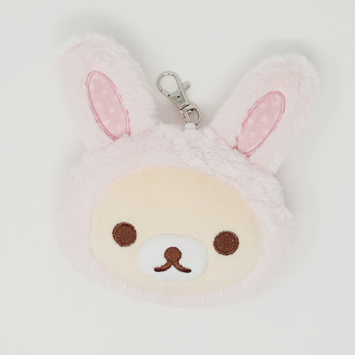 2019 Fuzzy Korilakkuma Plush Bear Pass Case Pouch Keychain - Bunny
