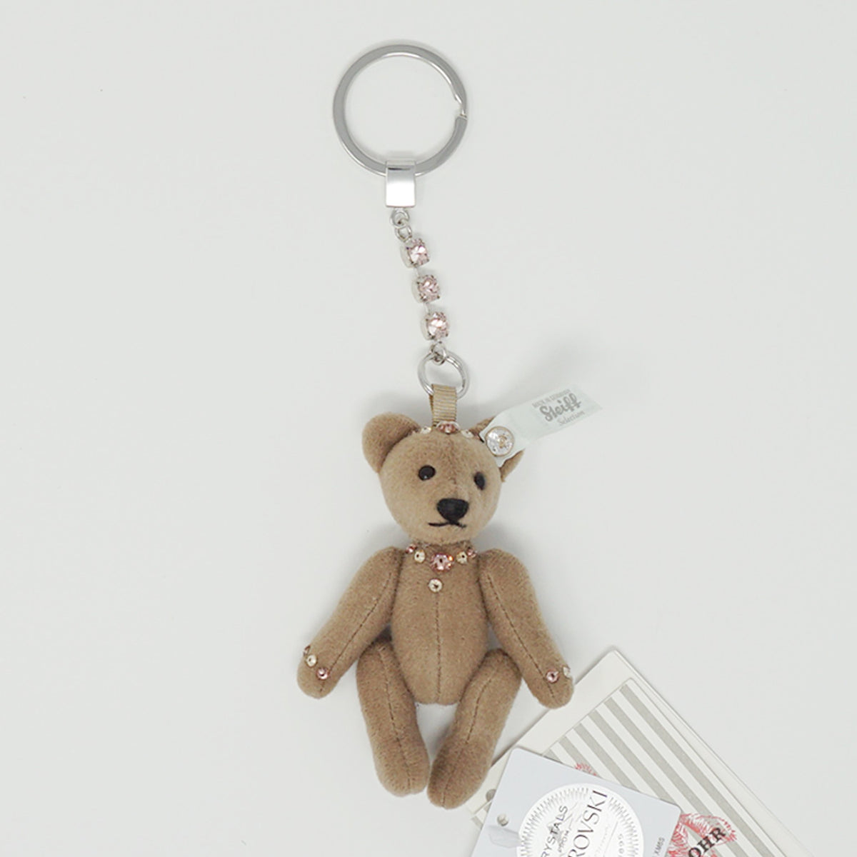 Brown Teddy Bear Swarovski® Keychain Plush - Steiff Selection
