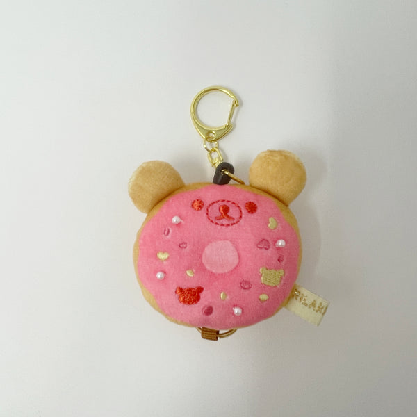 2018 Pink Donut Bear Reel Keychain - Rilakkuma Deli