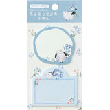 Shimaenaga Blue "Sous les Fleurs" Die Cut Sticky Notes - LABCLIP