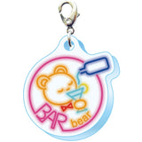 Bar Bear Neon Sign Acrylic Keychain - Retro Shopping Street