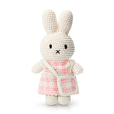 Miffy in her Gingham Dress with Bag Handmade Doll - Pastel Pink Gingham - Just Dutch