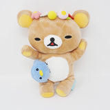 (No Tags) 2012 Rilakkuma Napping with Blue Bird Plush - Caravan Limited Happy Picnic Theme - San-X