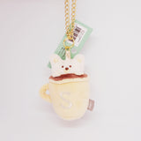 Coffee & Polar Bear Plush Bag Charm Keychain