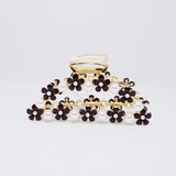 Black Daisy & Pearl Gold Hair Clip