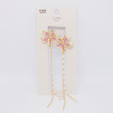 Cherry Blossom Sakura x Pearl Chain Set Mini Hair Clip