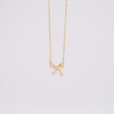 Gold Ribbon Motif Necklace