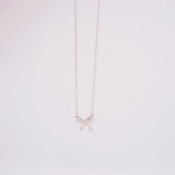 Silver Ribbon Motif Necklace
