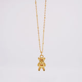 Gold Bear Weighted Pendant Necklace
