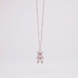 Silver Bear Weighted Pendant Necklace