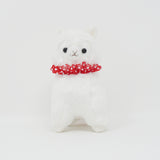 (No Tags) White with Red Collar Furi Furi Alpacasso Plush Keychain - Amuse