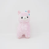 (No Tags) Standard Pink Alpacasso with Blue Bow Plush - Amuse