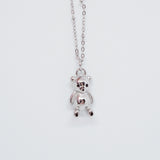 Silver Bear Weighted Pendant Necklace