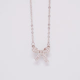 Silver Ribbon Motif Necklace