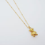 Gold Bear Weighted Pendant Necklace
