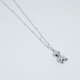 Silver Bear Weighted Pendant Necklace