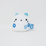 Blue Floral Embroidery White Neko Dango Cat Plush Series 3 - SAN-EI