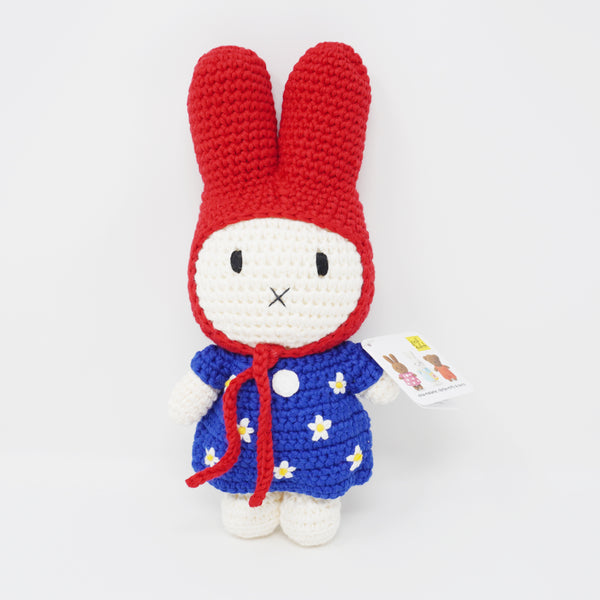 miffy crochet dress Flower Handmade Doll - Blue with Red Hat Add a Corset Back Size:3 Skinny 100% crocheted cotton miffy outfits Femme