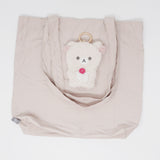 2025 Korilakkuma Fuzzy Charm Keychain with Expanding Tote Bag - BASIC RILAKKUMA BOA - San-X