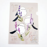 3 Types of Lavender and Shimaenaga Clear File - Piyo Techo