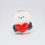 Shimaenaga Plush with Heart Reel Keychain - Pukumaru