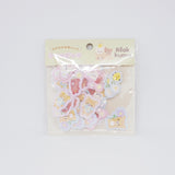 Rilakkuma Sticker Seal Bits with Flowers (Green Version) - San-X