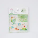 Mini Sticker A. Melty Green Melon Cream Soda & Cherry