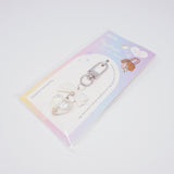 Acrylic Charm Keychain A. White Ribbon Heart