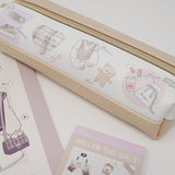 Latte Latte Dusty Bear 2 Room Pen Case - Kamio Japan