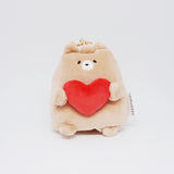 Bear Plush with Heart Reel Keychain - Pukumaru
