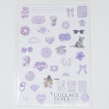 A4 Collage Paper 9 pcs Color Mood Sheet - B. Purple