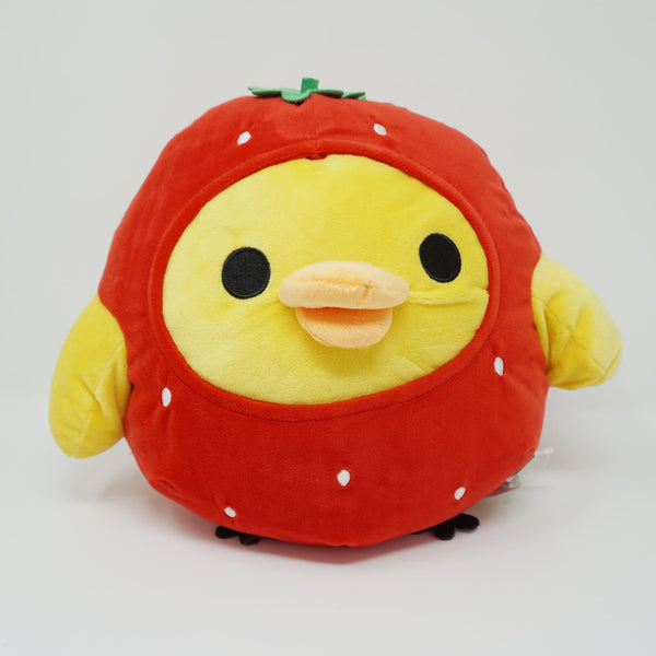 (Secondhand, No Tags) Strawberry Kiiroitori Medium Licensed Plush - Rilakkuma Strawberry Theme - San-X