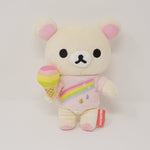 (Tag Detached) 2010 Rainbow Korilakkuma Shirt Plush - Rainbow Rilakkuma Ice Cream - San-X