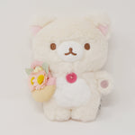 (No Tags) 2021 Korilakkuma with Flower Basket Plush - Rilakkuma Marche Theme - San-X