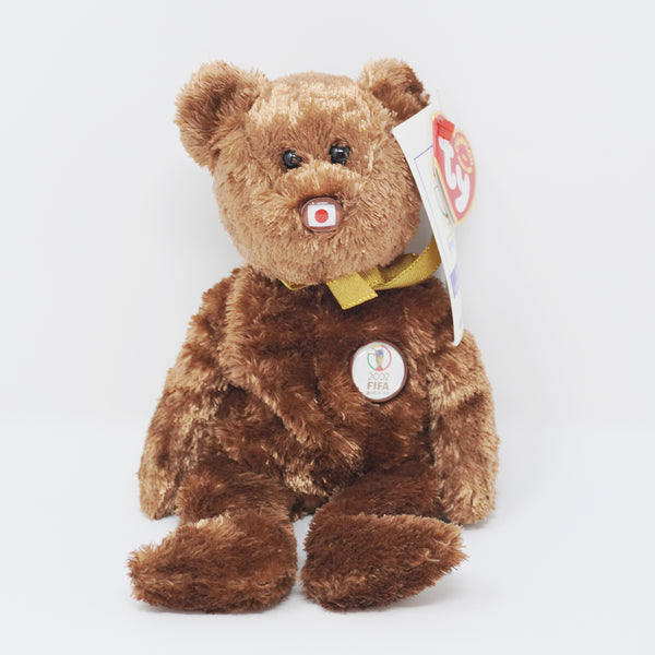 2002 Champion Japan Brown Bear Plush - TY Beanie Babies - Japan Exclusive