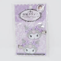 Kuromi Bow Rhinestone Hair Clips - Sanrio Japan