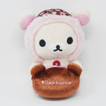 (No Tags) 2008 Korilakkuma Monogram Sitting Plush with Accessory Stand - Rilakkuma 711 Limited Winter - San-X